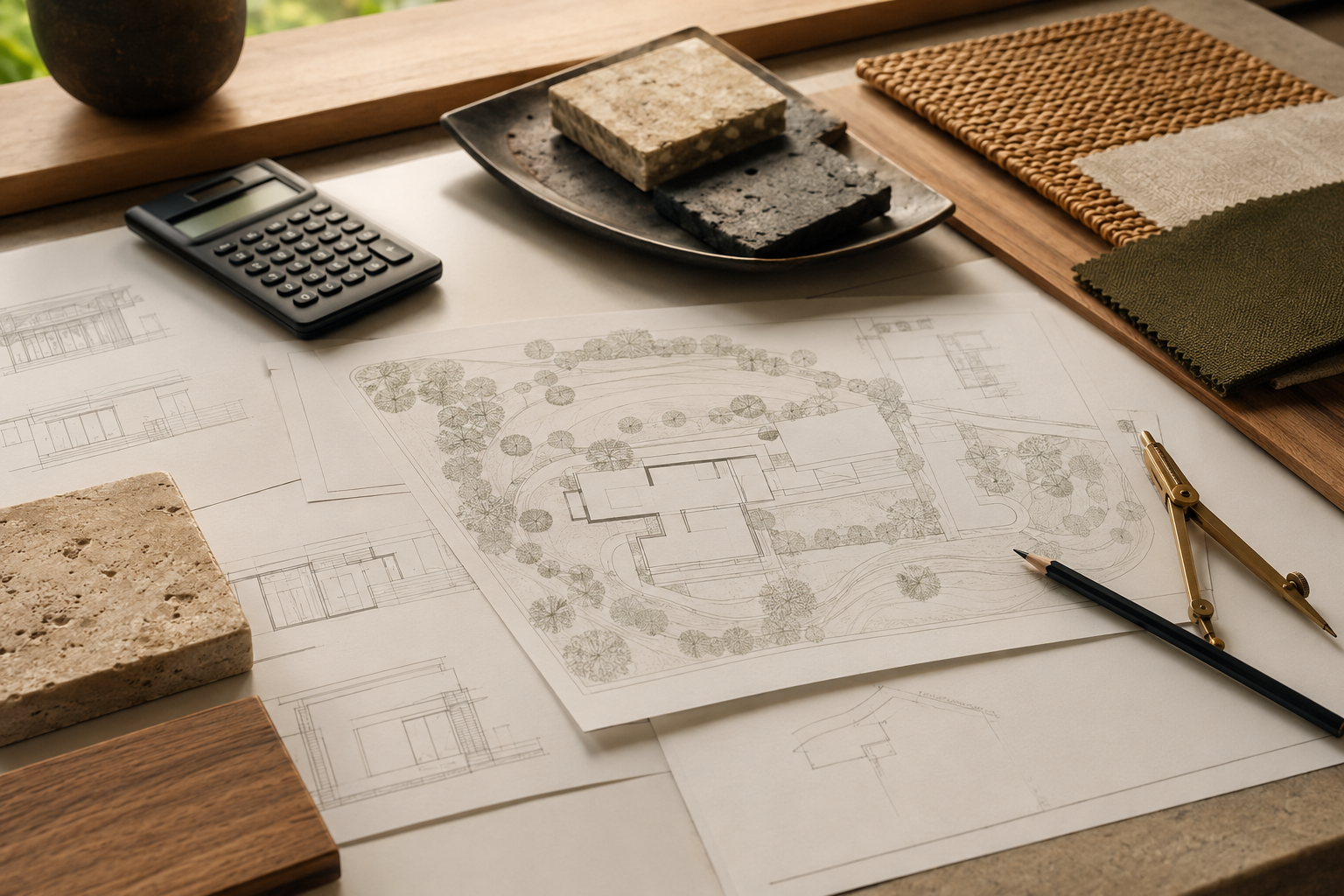 Property plans and financial tools arranged for a development decision